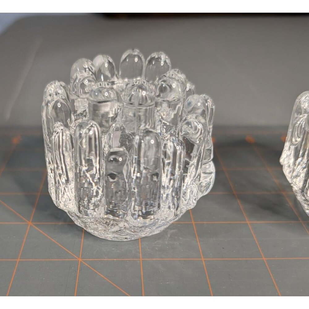 Kosta Boda Goran Warff Crystal Votive Candle Holders Set of 2 - Picture 5 of 16